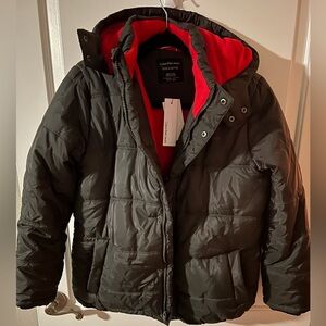 CalvinKleinJeans, Boys Size L/G (14/16), Gray w/ Red Fleece Lining